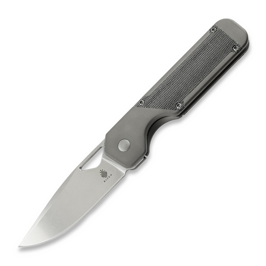 Kizer Cutlery Militaw, Gray Titanium/Black Micarta, Stonewash