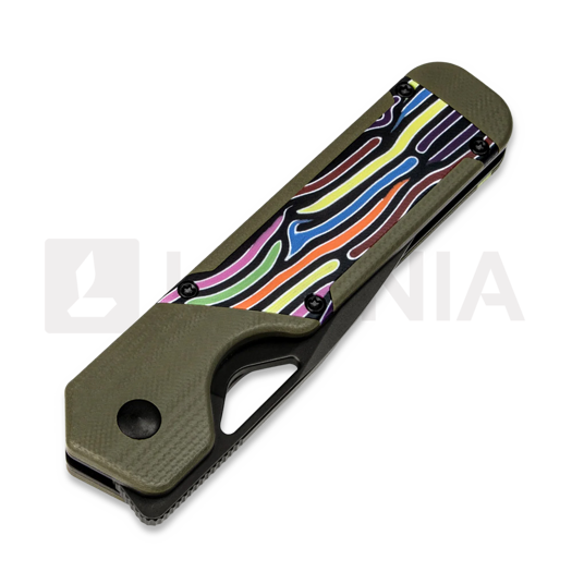 Kizer Cutlery Militaw Nitro-V foldekniv, Olive Green/Party Steamers