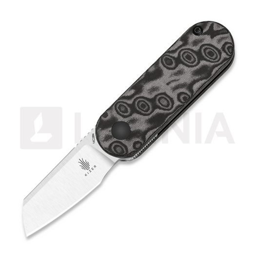 Kizer Cutlery Mini Bay סכין מתקפלת, Gray/Black Vortex Micarta, Satin