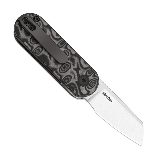 Kizer Cutlery Mini Bay fällkniv, Gray/Black Vortex Micarta, Satin
