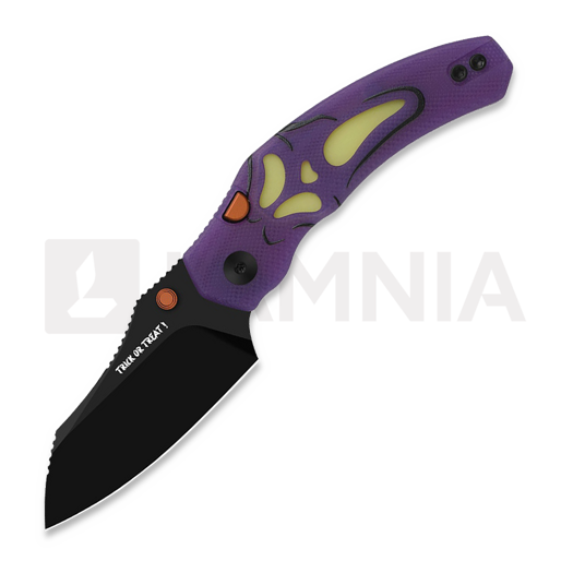 Saliekams nazis Kizer Cutlery Mini Bulldog 2026 Halloween Special, Black PVD Nitro-V, GID G-10 & Acrylic