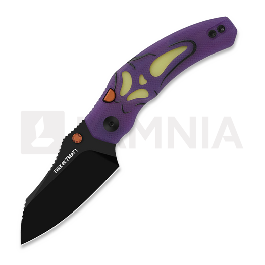 Saliekams nazis Kizer Cutlery Mini Bulldog 2026 Halloween Special, Black PVD Nitro-V, GID G-10 & Acrylic