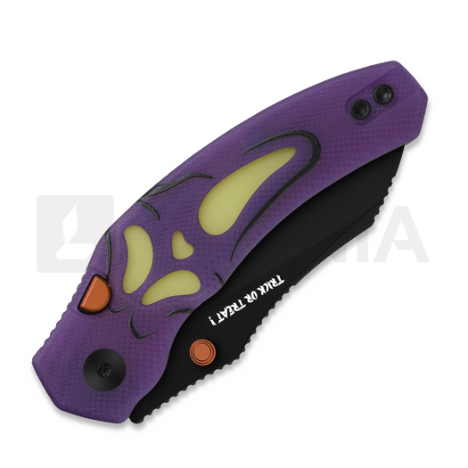 Kizer Cutlery Mini Bulldog 2026 Halloween Special vouwmes, Black PVD Nitro-V, GID G-10 & Acrylic