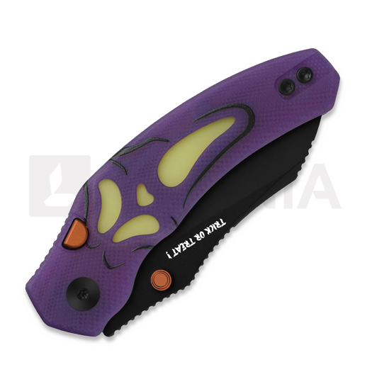 Kizer Cutlery Mini Bulldog 2026 Halloween Special vouwmes, Black PVD Nitro-V, GID G-10 & Acrylic