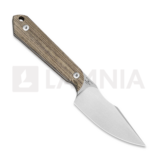 Cuțit Kizer Cutlery Mini Harpoon AEB-L, Brown Micarta, Stonewashed