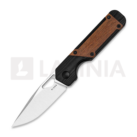 มีดพับ Kizer Cutlery Mini Militaw Nitro-V, Black G-10/Mkuruti Wood