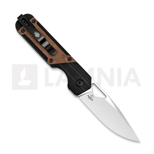 Kizer Cutlery Mini Militaw Nitro-V foldekniv, Black G-10/Mkuruti Wood