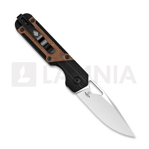 Kizer Cutlery Mini Militaw Nitro-V folding knife, Black G-10/Mkuruti Wood