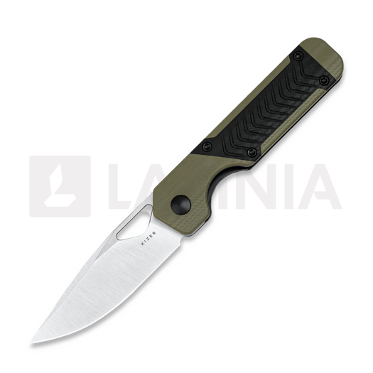 Kizer Cutlery Mini Militaw Nitro-V 접이식 나이프, Green/Black G-10