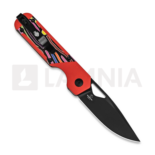 Kizer Cutlery Mini Militaw Nitro-V kääntöveitsi, Red G-10/Party Streamers