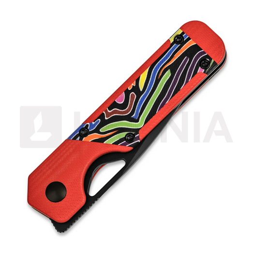 Kizer Cutlery Mini Militaw Nitro-V kääntöveitsi, Red G-10/Party Streamers