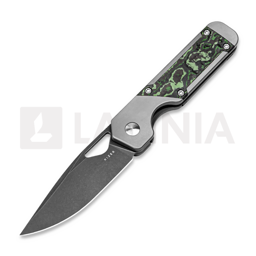Kizer Cutlery Mini Militaw S45VN foldekniv, Titanium/Jungle Wear CF