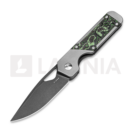 Coltello pieghevole Kizer Cutlery Mini Militaw S45VN, Titanium/Jungle Wear CF