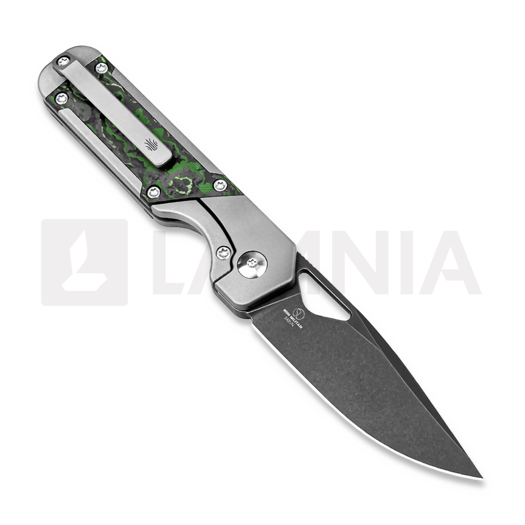 Kizer Cutlery Mini Militaw S45VN folding knife, Titanium/Jungle Wear CF