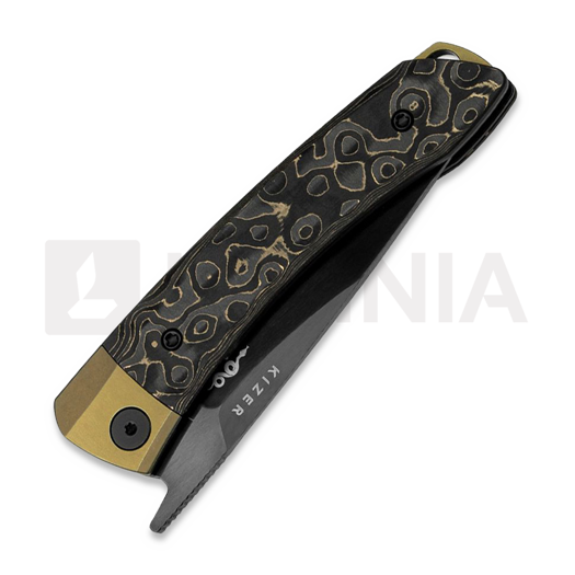 Kizer Cutlery Mini MoMo sulankstomas peilis, CF Gold