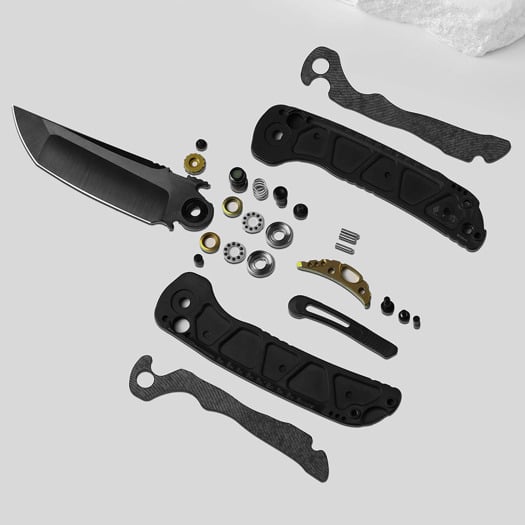 Kizer Cutlery Mithril - DLC Ultra - Titanium + CF folding knife, black