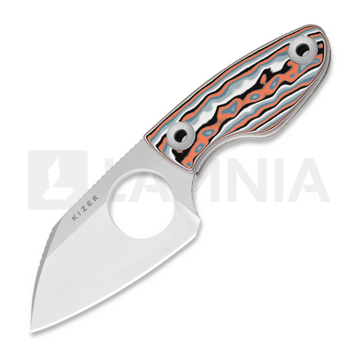 Nóż Kizer Cutlery Nightjar AUS-10, Orange/Black/Silver Vortex Micarta, Satin