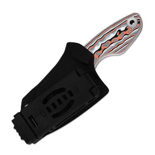 Kizer Cutlery Nightjar AUS-10 veitsi, Orange/Black/Silver Vortex Micarta, Satin