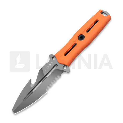 Kizer Cutlery NORCROSS Flat Tip mentőkés, Orange G-10, Stonewashed