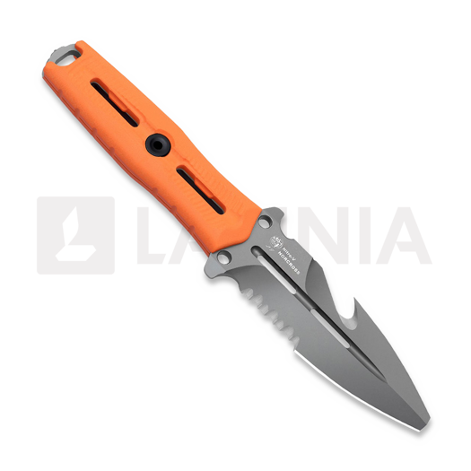 Cuțit de salvare Kizer Cutlery NORCROSS Flat Tip, Orange G-10, Stonewashed