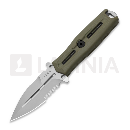 Kizer Cutlery NORCROSS rescue knife, OD Green G-10, Stonewashed