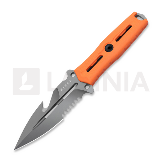 Kizer Cutlery NORCROSS 레스큐 나이프, Orange G-10, Stonewashed