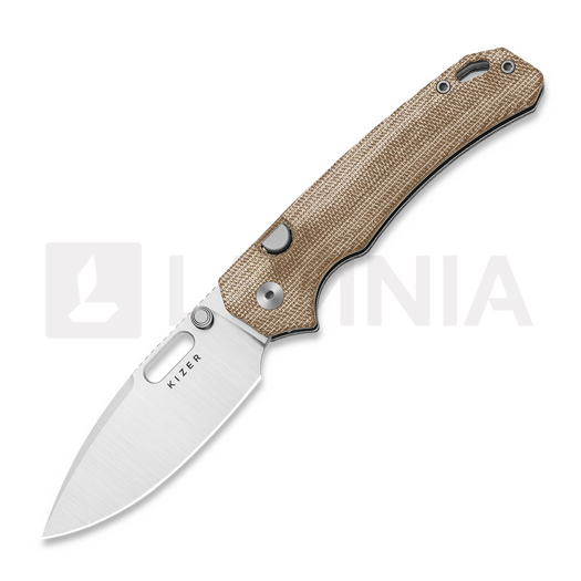 Kizer Cutlery Outposter Nitro-V 접이식 나이프, Brown Norplex Ultrex, Satin