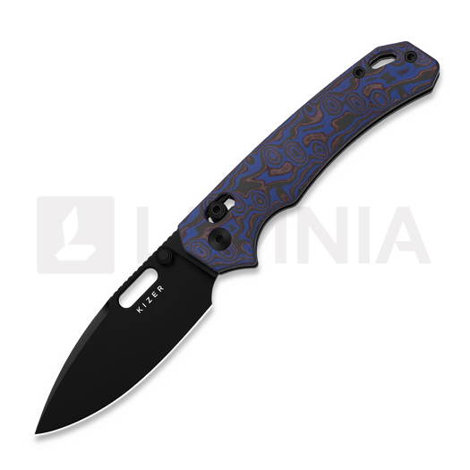 Kizer Cutlery Outposter Nitro-V folding knife, Purple Vortex Micarta, Black PVD