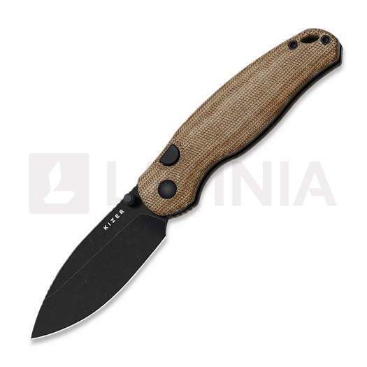 Kizer Cutlery Phoca BD 14C28N 접이식 나이프, Brown Norplex UltreX, Black Stonewash