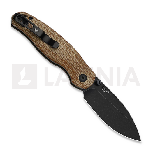 Kizer Cutlery Phoca BD 14C28N sulankstomas peilis, Brown Norplex UltreX, Black Stonewash