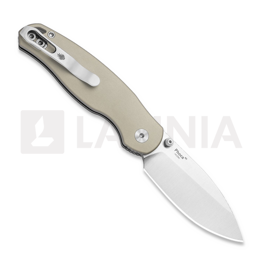 Kizer Cutlery Phoca BD 14C28N sulankstomas peilis, Sand Aluminum, Satin