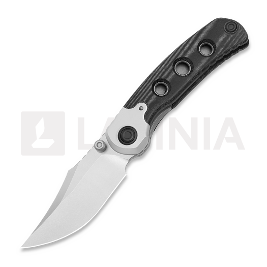 Kizer Cutlery Pioneer Bowie kääntöveitsi, Black Micarta & Aluminum, Stonewash