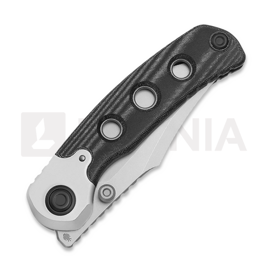 Kizer Cutlery Pioneer Bowie kääntöveitsi, Black Micarta & Aluminum, Stonewash