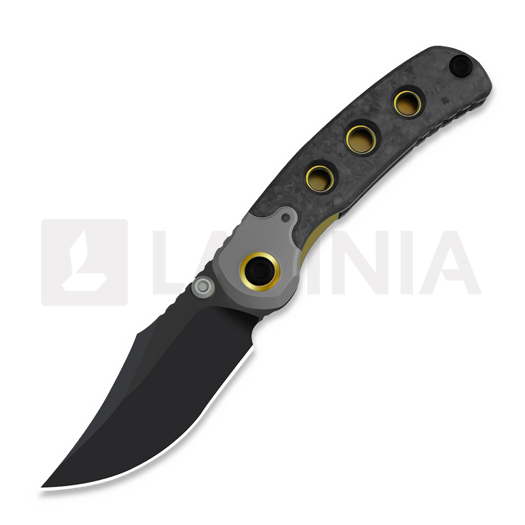 Kizer Cutlery Pioneer Clip Point kääntöveitsi, Marble Carbon Fiber & Titanium, DLC