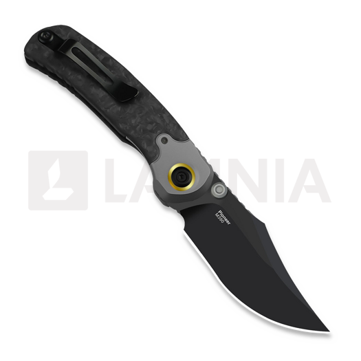 Складной нож Kizer Cutlery Pioneer Clip Point, Marble Carbon Fiber & Titanium, DLC
