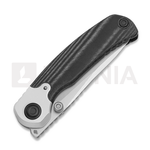 Kizer Cutlery Pioneer Drop Point kääntöveitsi, Black Micarta & Aluminum, Stonewash