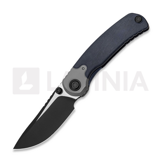 Kizer Cutlery Pioneer Drop Point fällkniv, Blue Canyon Richlite & Titanium, PVD