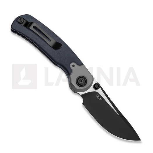 Kizer Cutlery Pioneer Drop Point k&auml;&auml;nt&ouml;veitsi, Blue Canyon Richlite & Titanium, PVD