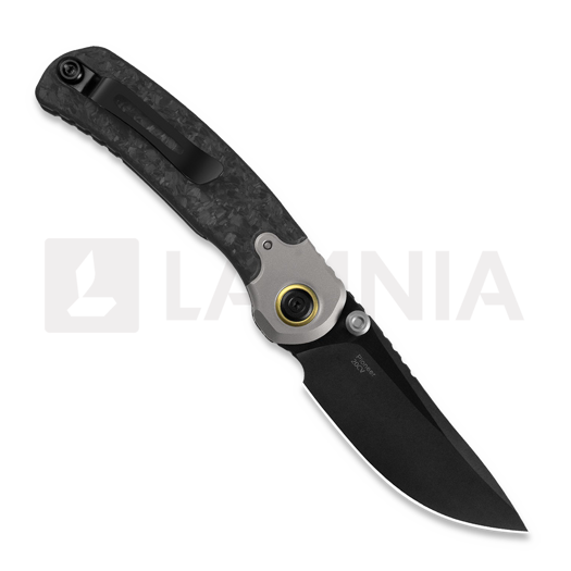 Kizer Cutlery Pioneer Drop Point kääntöveitsi, Marble Carbon Fiber & Titanium, DLC