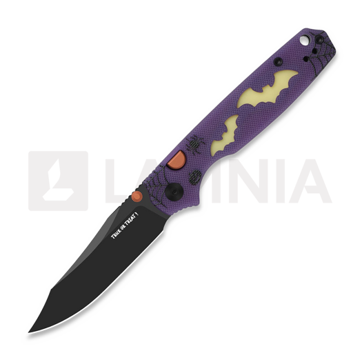 Kizer Cutlery Pokiman BC 2026 Halloween Special folding knife, Black PVD AEB-L, GID G-10 & Acrylic