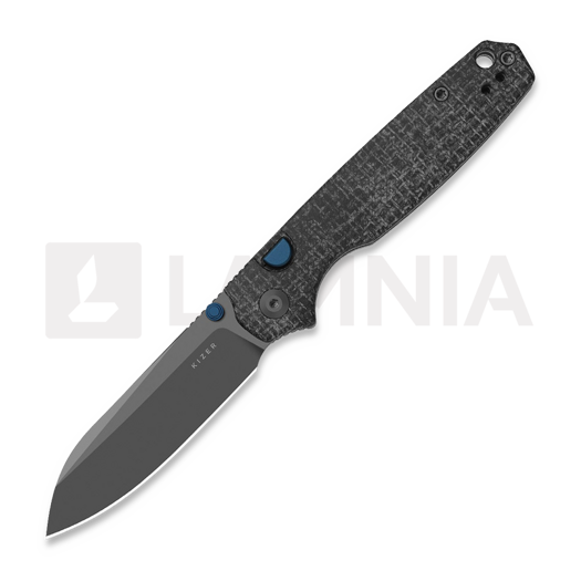 Kizer Cutlery Pokiman BLL AEB-L 折叠刀, Black Micarta, Gray PVD