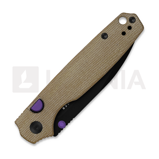 Kizer Cutlery Pokiman BLL AEB-L folding knife, Brown Micarta, Black PVD