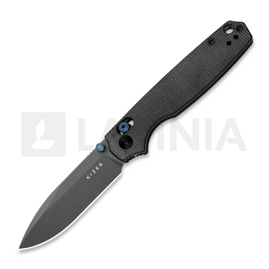 Kizer Cutlery Pokiman CD AEB-L folding knife, Black Micarta, Stonewashed