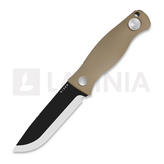 Kizer Cutlery Polaris 1095 knife, Tan G-10