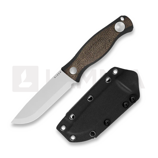 Нож Kizer Cutlery Polaris AEB-L, Burlap Micarta & Black G-10