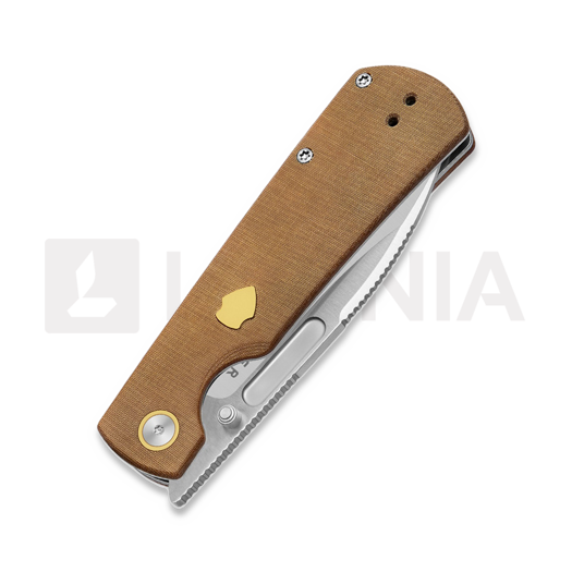 Kizer Cutlery Retro kääntöveitsi, Brown Micarta & Brass Inlay, Satin