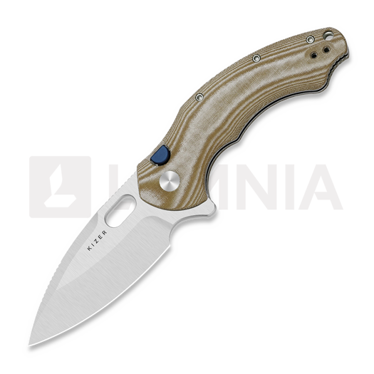 Kizer Cutlery Roach XL 14C28N folding knife, Brown Norplex Ultrex, Satin