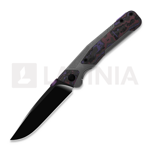 Kizer Cutlery Sable Chief K390 folding knife, Purple Haze CF & Dark Grey Ti, Matte DLC Ultra