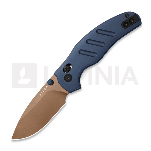Kizer Cutlery Sheepdog C01C Elmax összecsukható kés, Blue Aluminum, Sunset Metal PVD