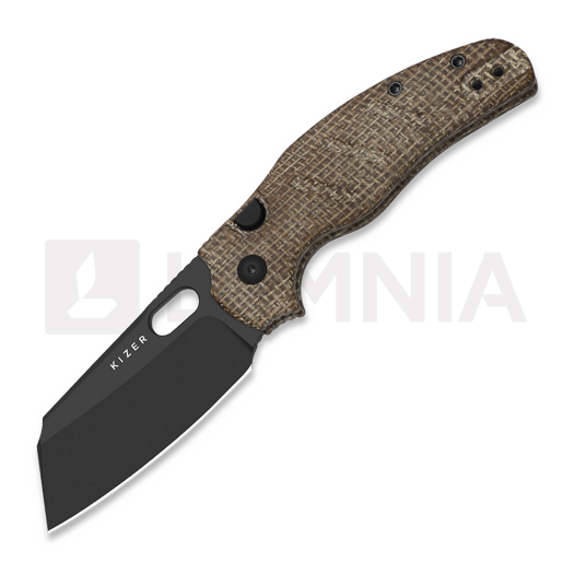 Couteau pliant Kizer Cutlery Sheepdog C01C Elmax, Brown Micarta, DLC